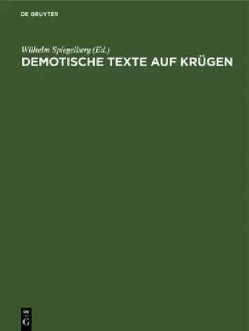 Cover of Demotische Texte Auf Krügen