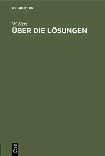 Cover of Über Die Lösungen