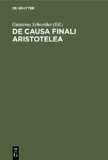 Cover of de Causa Finali Aristotelea