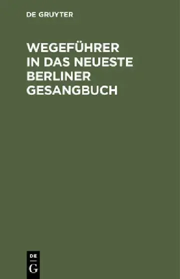 Cover of Wegeführer in Das Neueste Berliner Gesangbuch