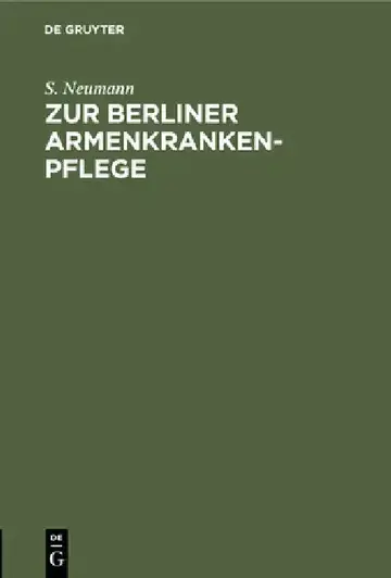 Cover of Zur Berliner Armenkrankenpflege
