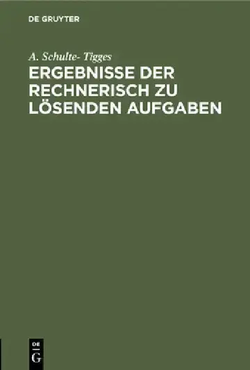 Cover of Ergebnisse Der Rechnerisch Zu Lösenden Aufgaben