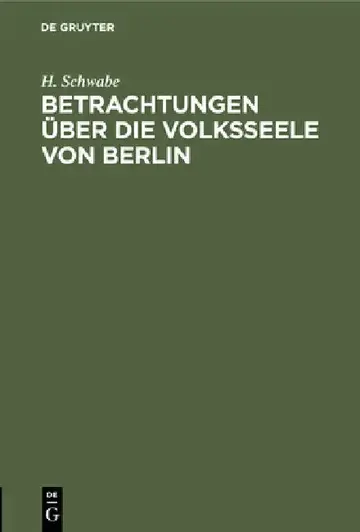 Cover of Betrachtungen Über Die Volksseele Von Berlin