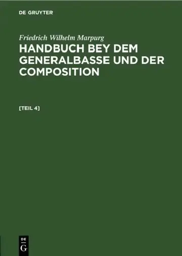 Cover of Anhang zum Handbuche bey dem Generalbasse und der Composition