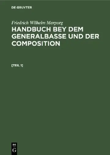 Cover of Handbuch bey dem Generalbasse und der Composition