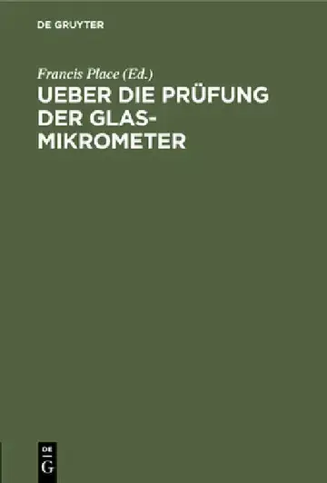 Cover of Ueber Die Prüfung Der Glas-Mikrometer