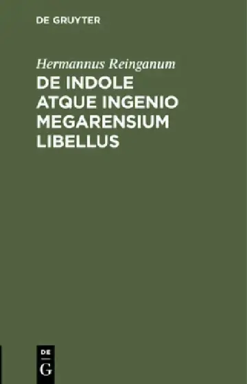 Cover of de Indole Atque Ingenio Megarensium Libellus