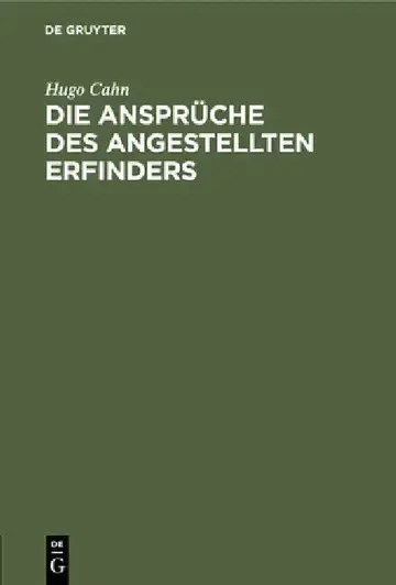 Cover of Die Ansprüche Des Angestellten Erfinders