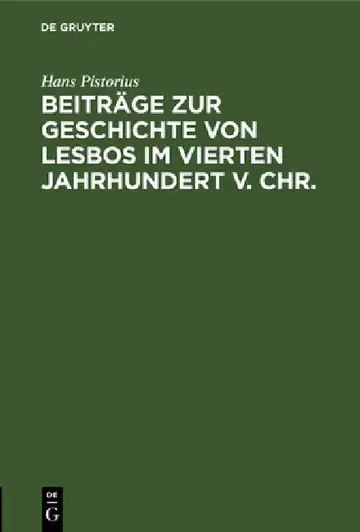Cover of Beiträge Zur Geschichte Von Lesbos Im Vierten Jahrhundert V. Chr.