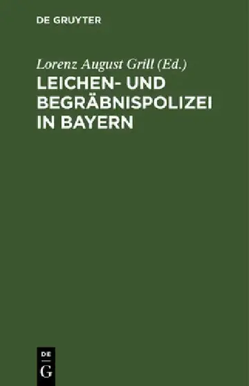 Cover of Leichen- Und Begräbnispolizei in Bayern
