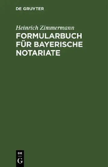 Cover of Formularbuch Für Bayerische Notariate