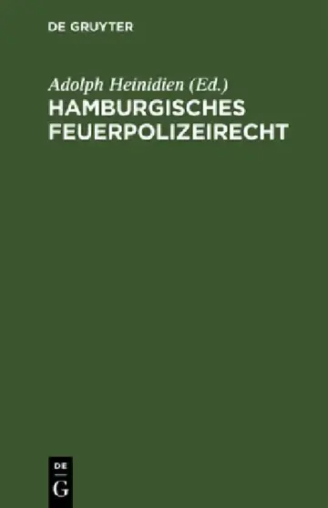 Cover of Hamburgisches Feuerpolizeirecht