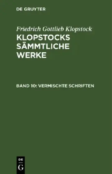 Cover of Vermischte Schriften