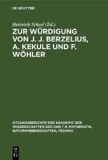 Cover of Zur Würdigung Von J. J. Berzelius, A. Kekule Und F. Wöhler