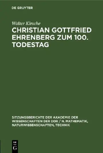 Cover of Christian Gottfried Ehrenberg Zum 100. Todestag