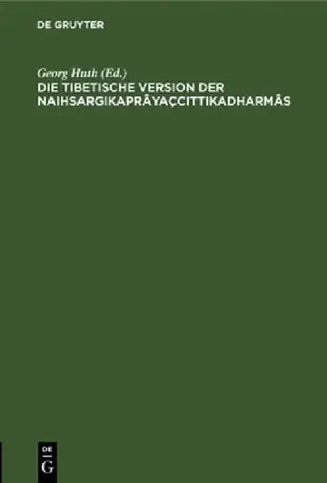 Cover of Die Tibetische Version Der Naihsargikaprâyaçcittikadharmâs