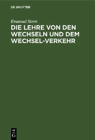 Cover of Die Lehre Von Den Wechseln Und Dem Wechsel-Verkehr