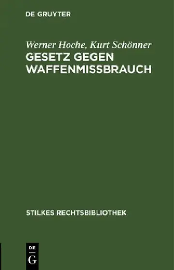 Cover of Gesetz Gegen Waffenmißbrauch