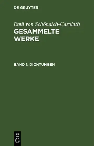 Cover of Emil Von Schönaich-Carolath