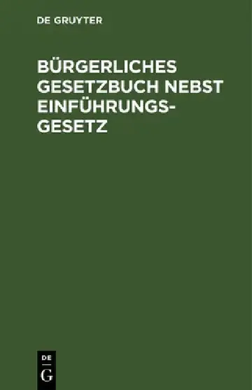 Cover of Bürgerliches Gesetzbuch Nebst Einführungsgesetz