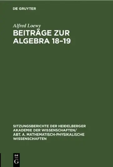 Cover of Beiträge Zur Algebra 18-19