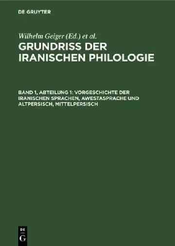 Cover of Vorgeschichte Der Iranischen Sprachen, Awestasprache Und Altpersisch, Mittelpersisch