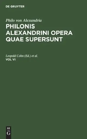 Cover of Philo Von Alexandria