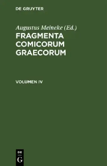 Cover of Fragmenta Poetarum Comoediae Novae