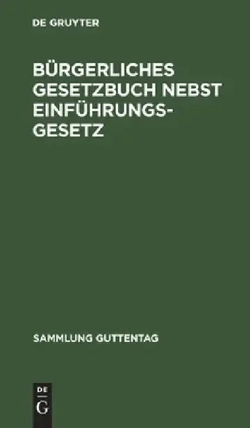 Cover of Bürgerliches Gesetzbuch Nebst Einführungsgesetz