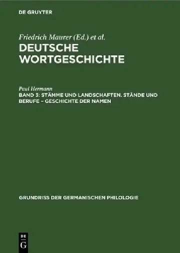 Cover of Stämme Und Landschaften. Stände Und Berufe - Geschichte Der Namen