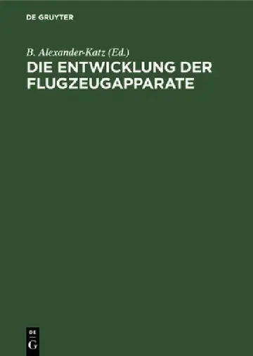 Cover of Die Entwicklung der Flugzeugapparate