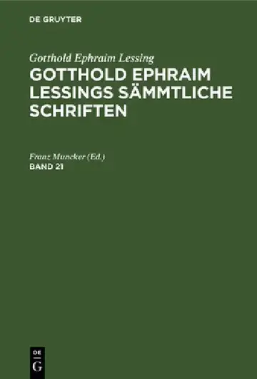 Cover of Gotthold Ephraim Lessings Sämmtliche Schriften