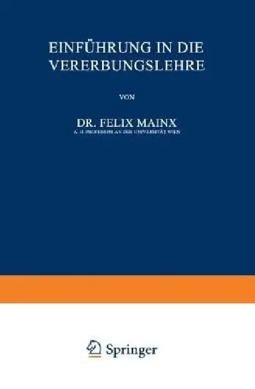 Cover of Einführung in Die Vererbungslehre