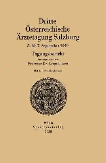 Cover of Dritte Österreichische Ärztetagung Salzburg 5. Bis 7. September 1949