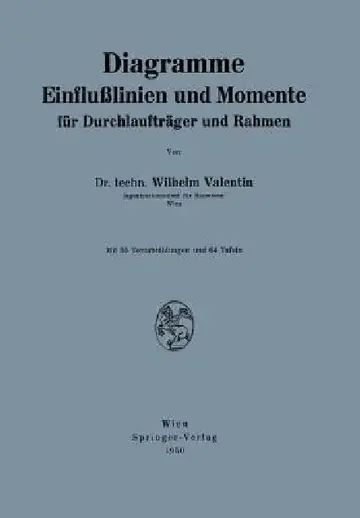 Cover of Diagramme Einflußlinien Und Momente Für Durchlaufträger Und Rahmen