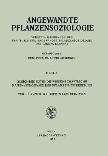 Cover of Gleichbedeutende Wissenschaftliche Namen (Synonyme) Der Pflanzen Österreichs