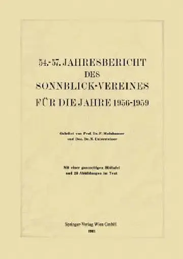 Cover of 54.-57. Jahresbericht Des Sonnblick-Vereines Für Die Jahre 1956-1959
