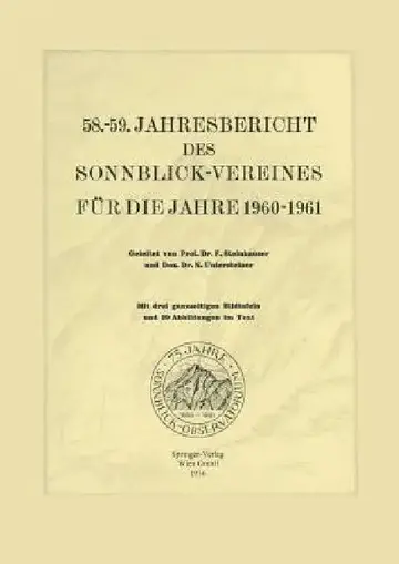 Cover of 58.-59. Jahresbericht Des Sonnblick-Vereines Für Die Jahre 1960-1961