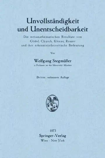 Cover of Unvollständigkeit Und Unentscheidbarkeit