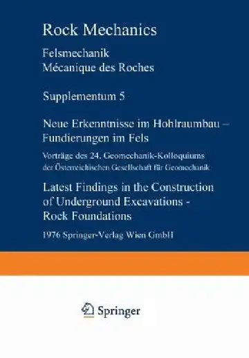 Cover of Neue Erkenntnisse Im Hohlraumbau -- Fundierungen Im Fels / Latest Findings in the Construction of Underground Excavations -- Rock Foundations