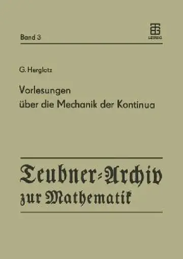 Cover of Vorlesungen Über Die Mechanik Der Kontinua