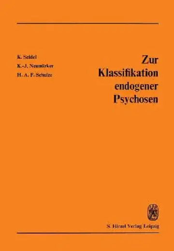 Cover of Zur Klassifikation Endogener Psychosen