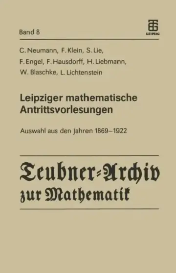 Cover of Leipziger Mathematische Antrittsvorlesungen