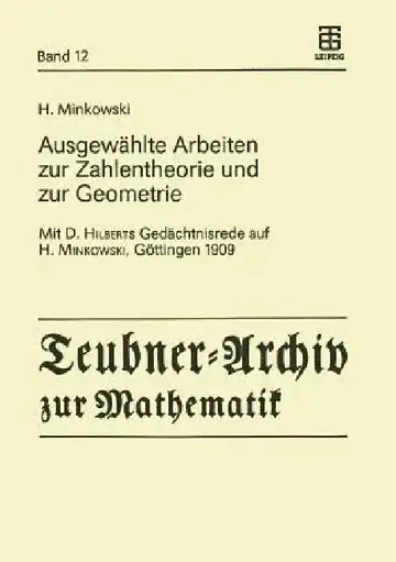 Cover of Ausgewählte Arbeiten Zur Zahlentheorie Und Zur Geometrie