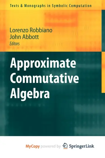 Cover of Approximate Commutative Algebra