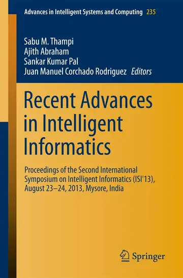 Cover of Recent Advances in Intelligent Informatics