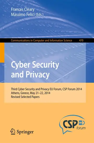 Cover of Cyber Security and Privacy