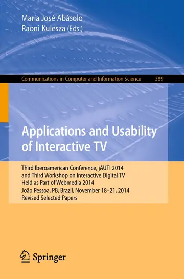 Cover of Applications and Usability of Interactive TV