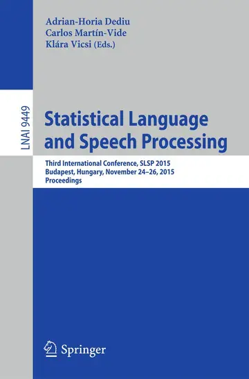 Cover of Statistical Language and Speech Processing