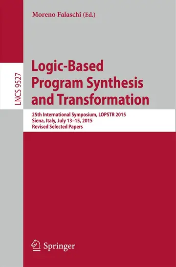 Cover of Logic-based Program Synthesis and Transformation